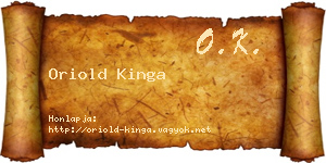 Oriold Kinga névjegykártya