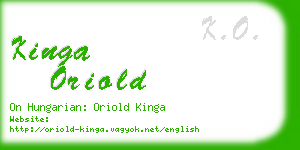 kinga oriold business card